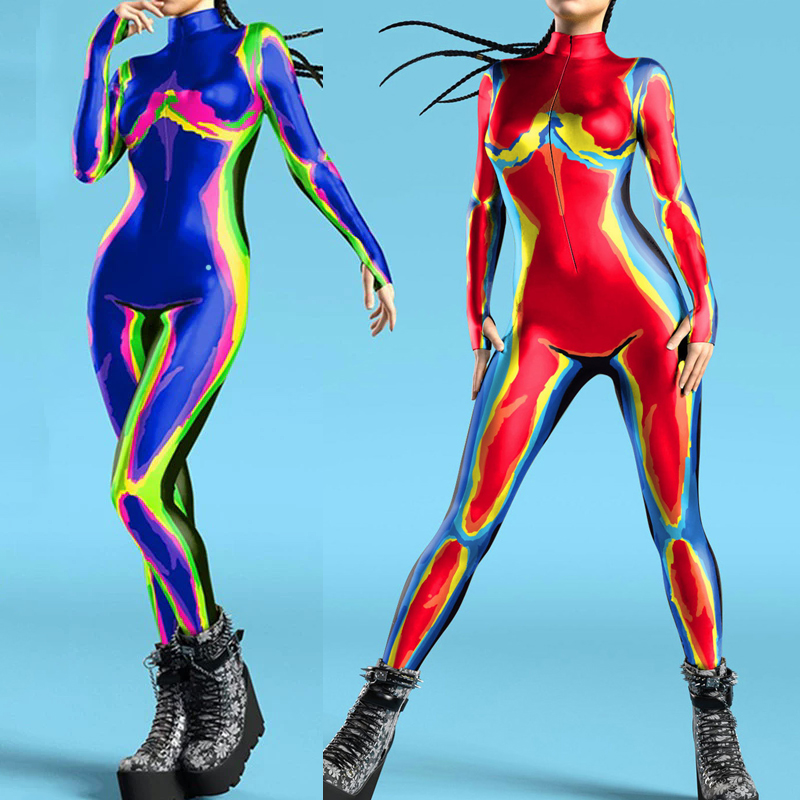 Anime Cosplay Images - Kobiety 3D Print Zentai body kolorowe