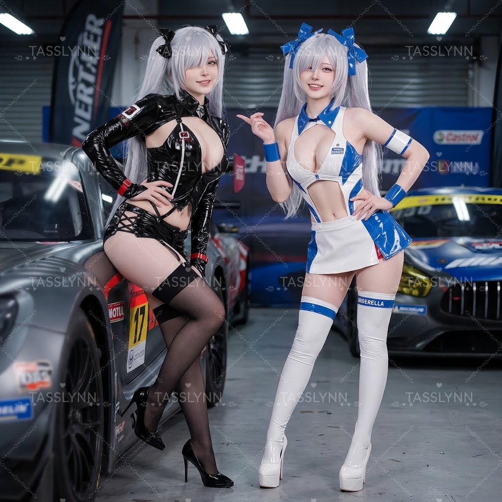 Anime Cosplay Black Girl - Kostium Cosplay Cinderella Race, błyszczący strój