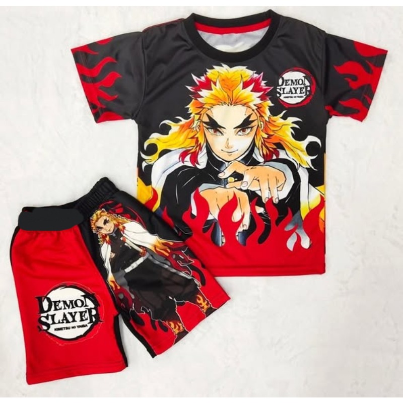 Anime Cosplay Tanjiro - Zestaw dla dzieci Demon Slayer: koszulka