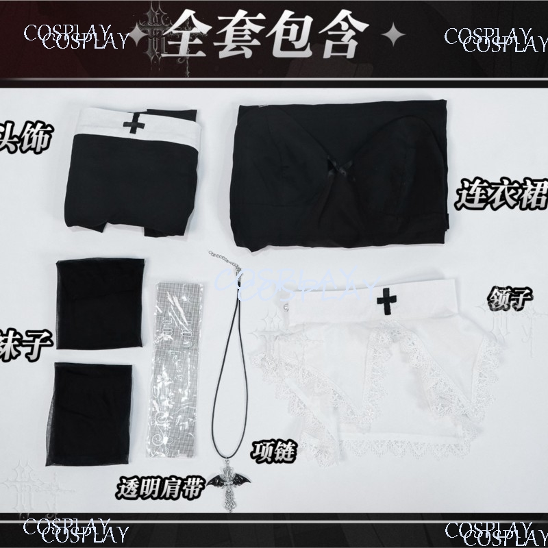 Kostium zakonnicy z wysokim ro – Anime Cosplay Photoshoot recenzja i cena