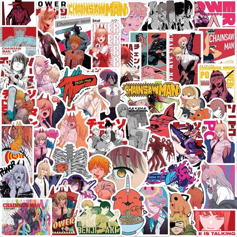 50 szt. Naklejek Anime Chainsa – Anime Cosplay Chainsaw Man recenzja i cena