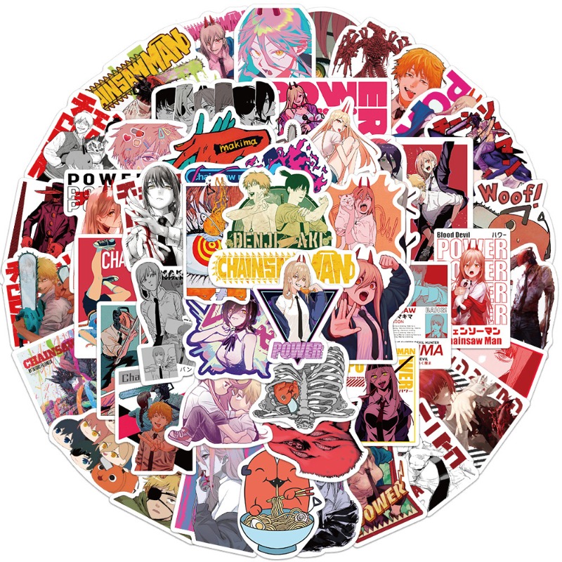 50 szt. Naklejek Anime Chainsa – Anime Cosplay Chainsaw Man recenzja i cena