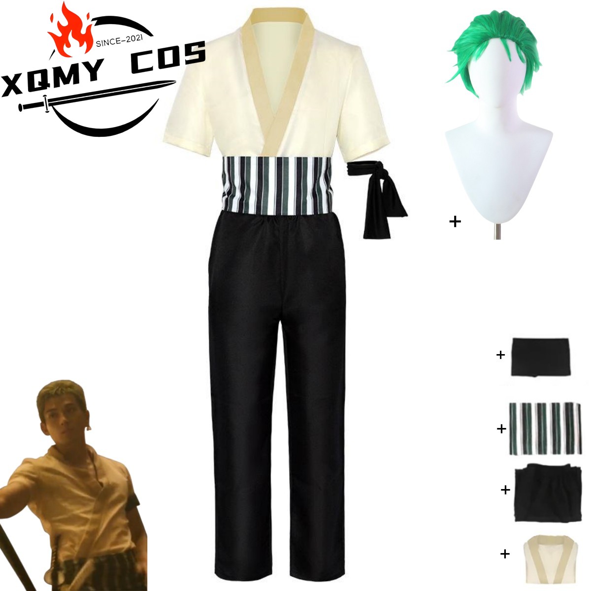 XqNew Anime Film Roronoa Zoro  – Kids Cosplay Anime recenzja i cena